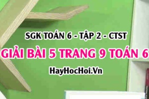 Giải bài 5 trang 9 Toán 6 Tập 2 SGK Chân trời sáng tạo